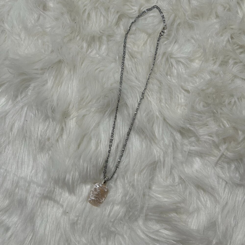 Stone Necklace with Sliver Chain
